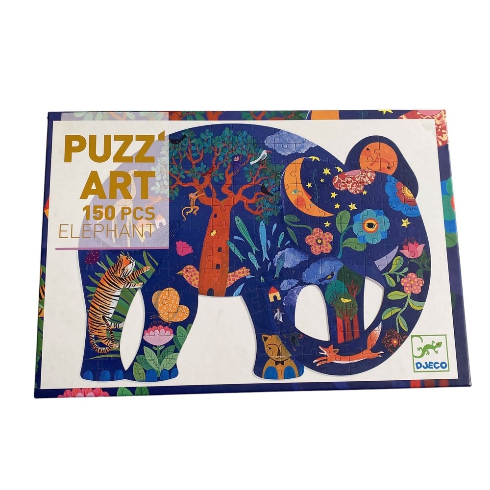 Djeco Puzz' Art Elephant 150 Pieces Shaped Puzzle Complete